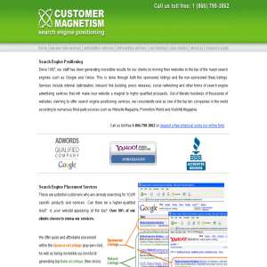Search Engine Positioning - Customer Magnetism