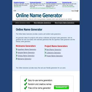Cool Name Generator Computer Internet Seo Directories The